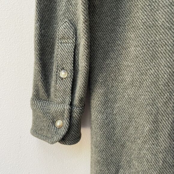 Faherty Legend Sweater Dress Olive Green Melange Twill Long Sleeve Soft Size XS - Picture 7 of 8